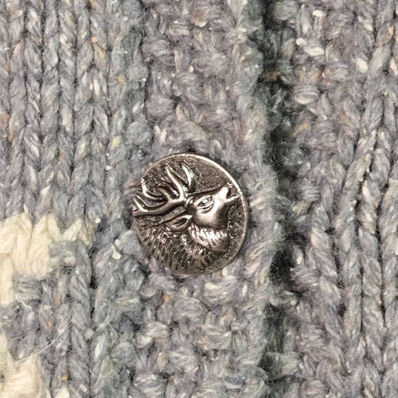 Vintage Sigrid Olsen Sport Knitted Petite Sweater Blue Grey Angora Wool Snowflak - Picture 3 of 7